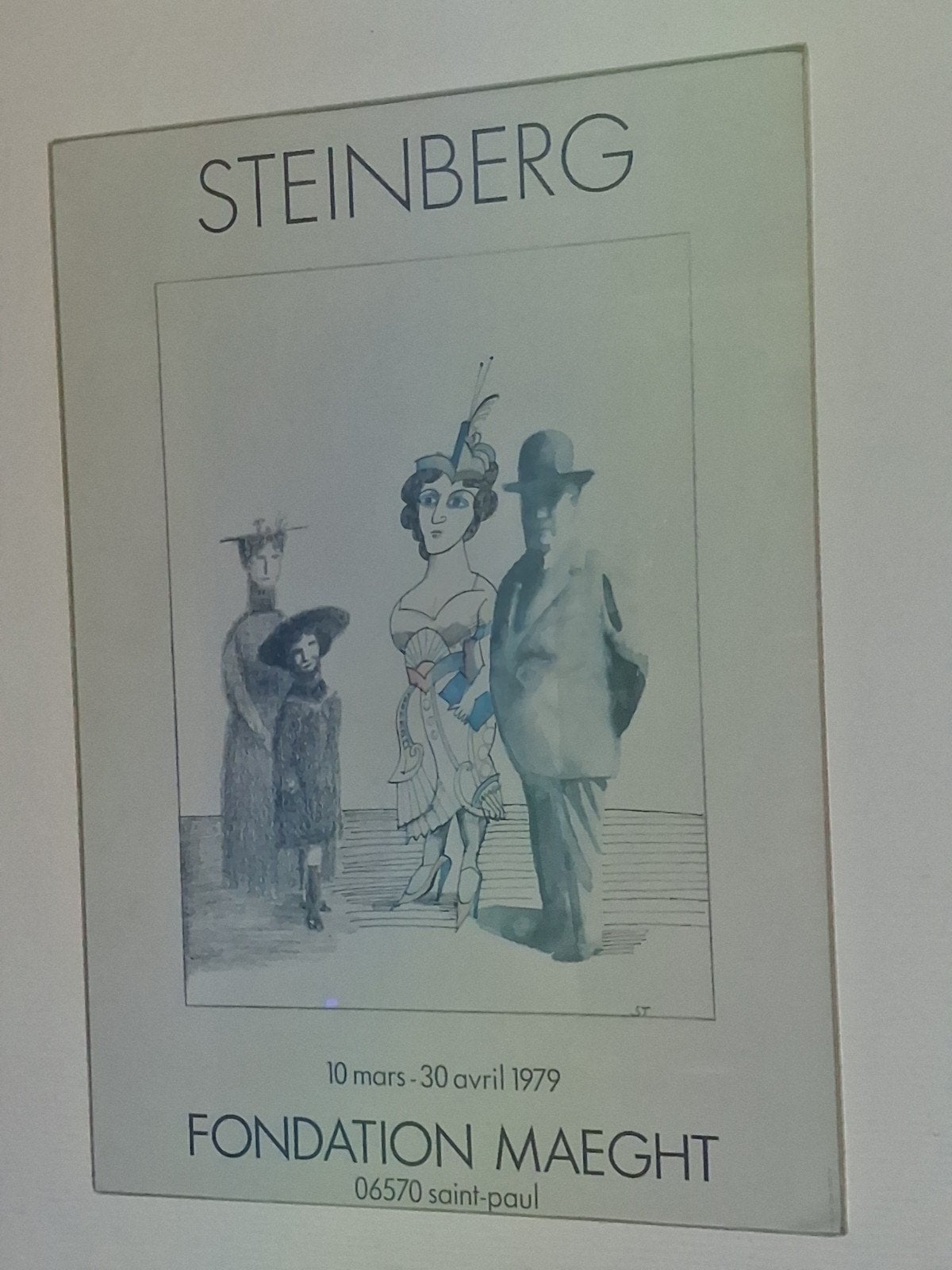 Saul Steinberg-originele achtergrond van de postertentoonste, Ophalen