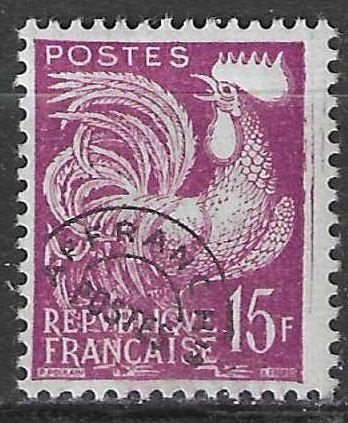 Francia 1953/1959 - Yvert 112PRE - Coq Gaulois 15 g. (PF), Envoi, Non oblitéré