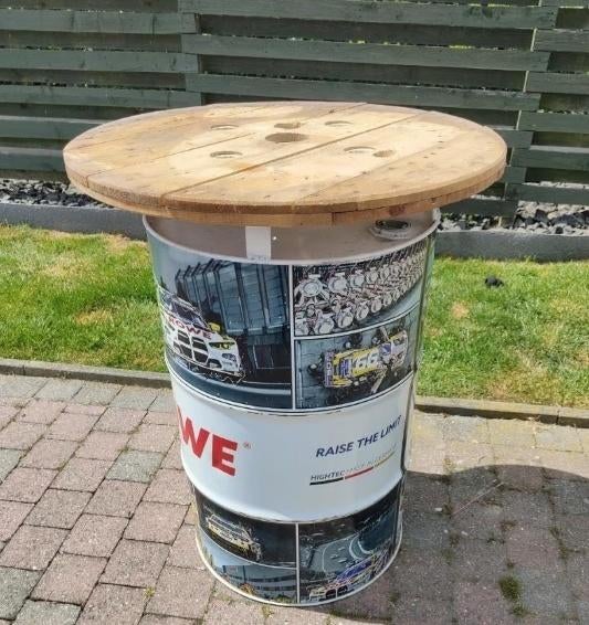 Limited Edition Statafel op Olievat – RAISE THE LIMIT!, Huis en Inrichting, Ophalen, Zo goed als nieuw