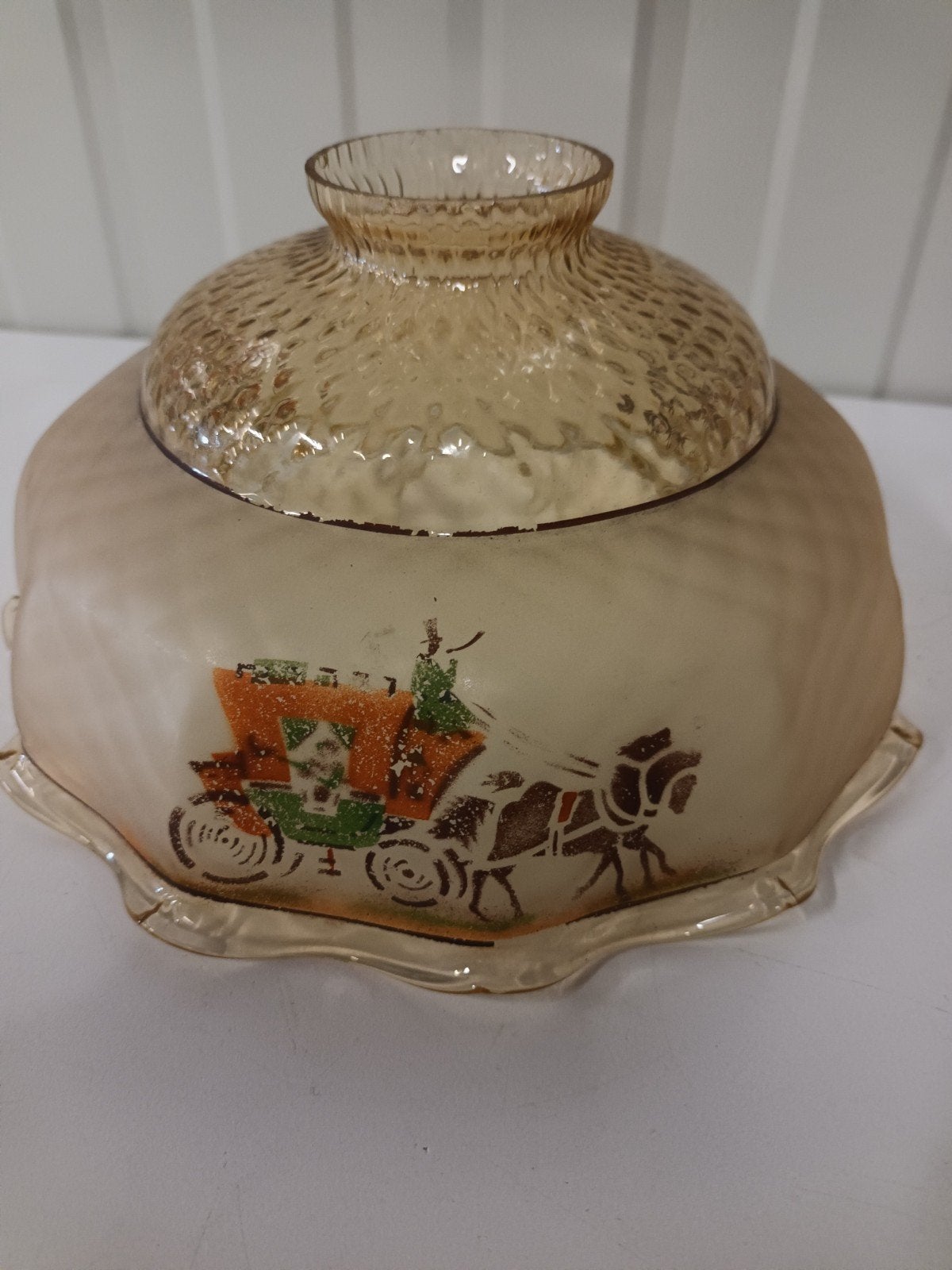 Vintage Uraniumglas  Lampenkap – Koets Decor, Antiek en Kunst, Ophalen of Verzenden