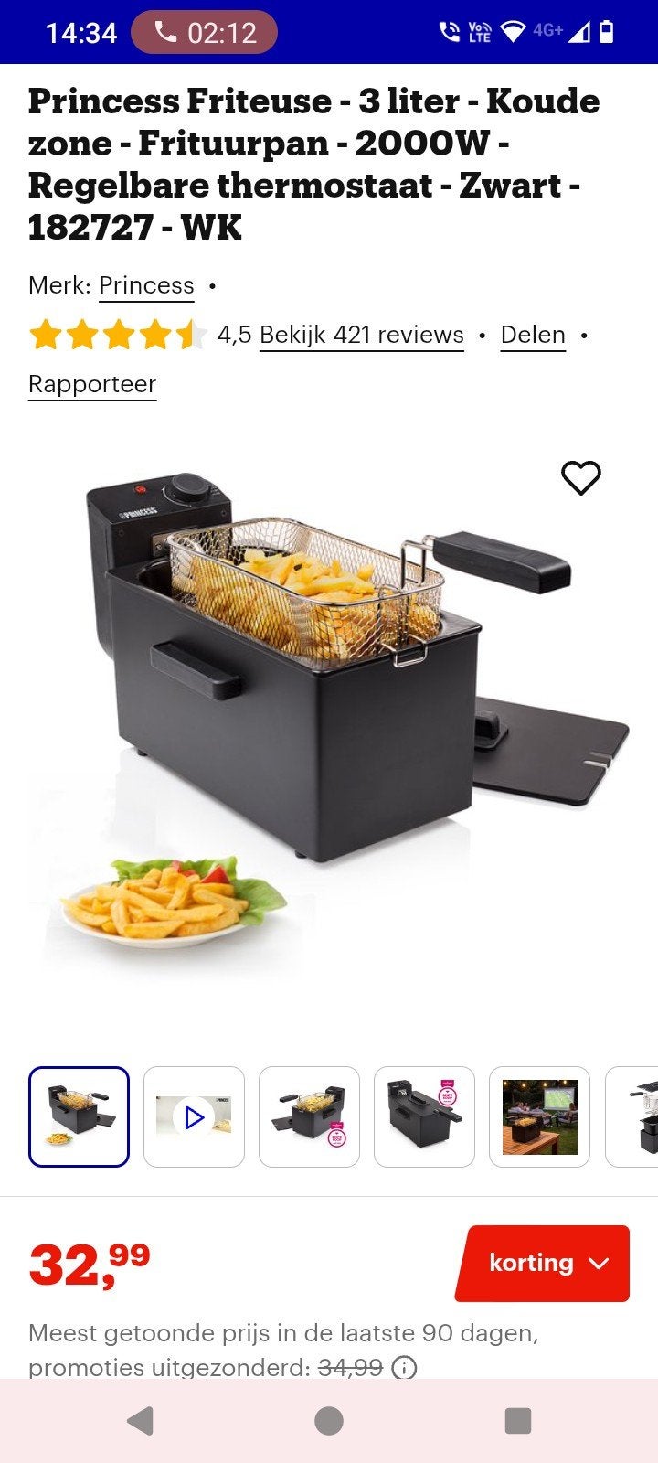 Friteuse, Elektronische apparatuur, Frituurpannen, 2 tot 3 liter, Ophalen, Nieuw, Uitneembare binnenpan