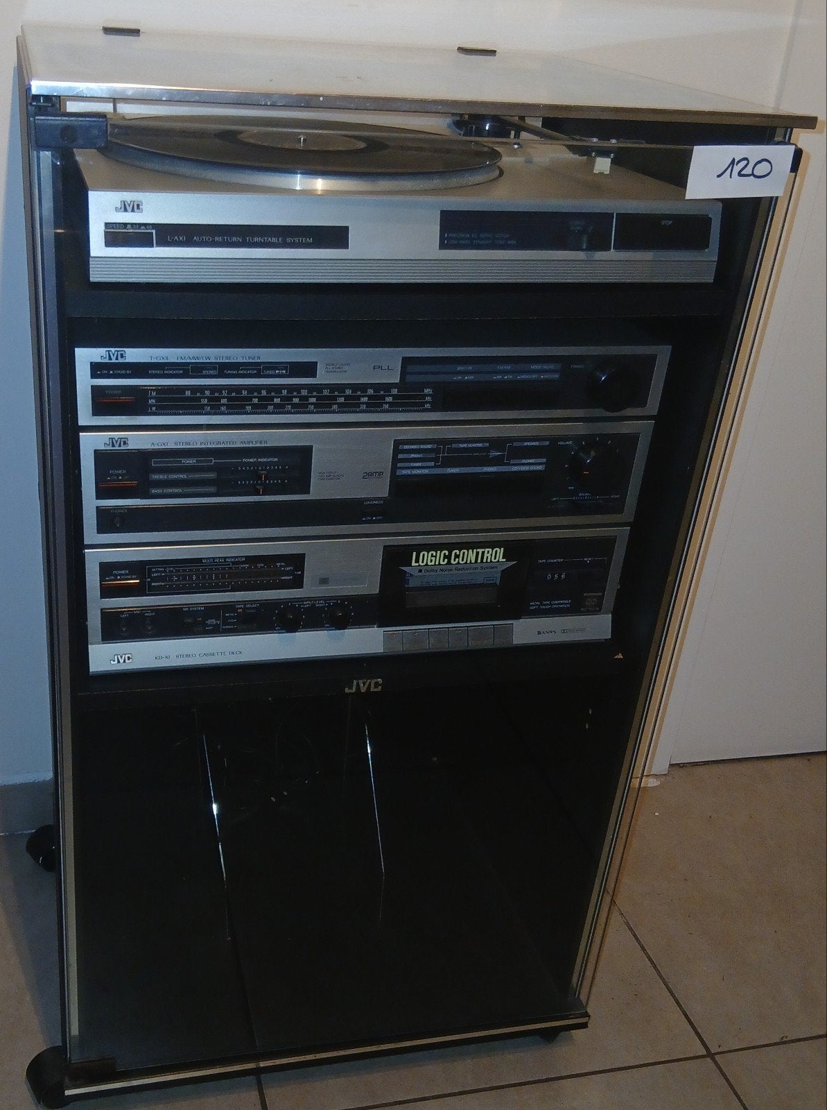 Prachtige Vintage JVC Stereotoren, incl. Audio-meubel, Audio, Tv en Foto, Stereoketens, Ophalen, Cassettedeck, JVC