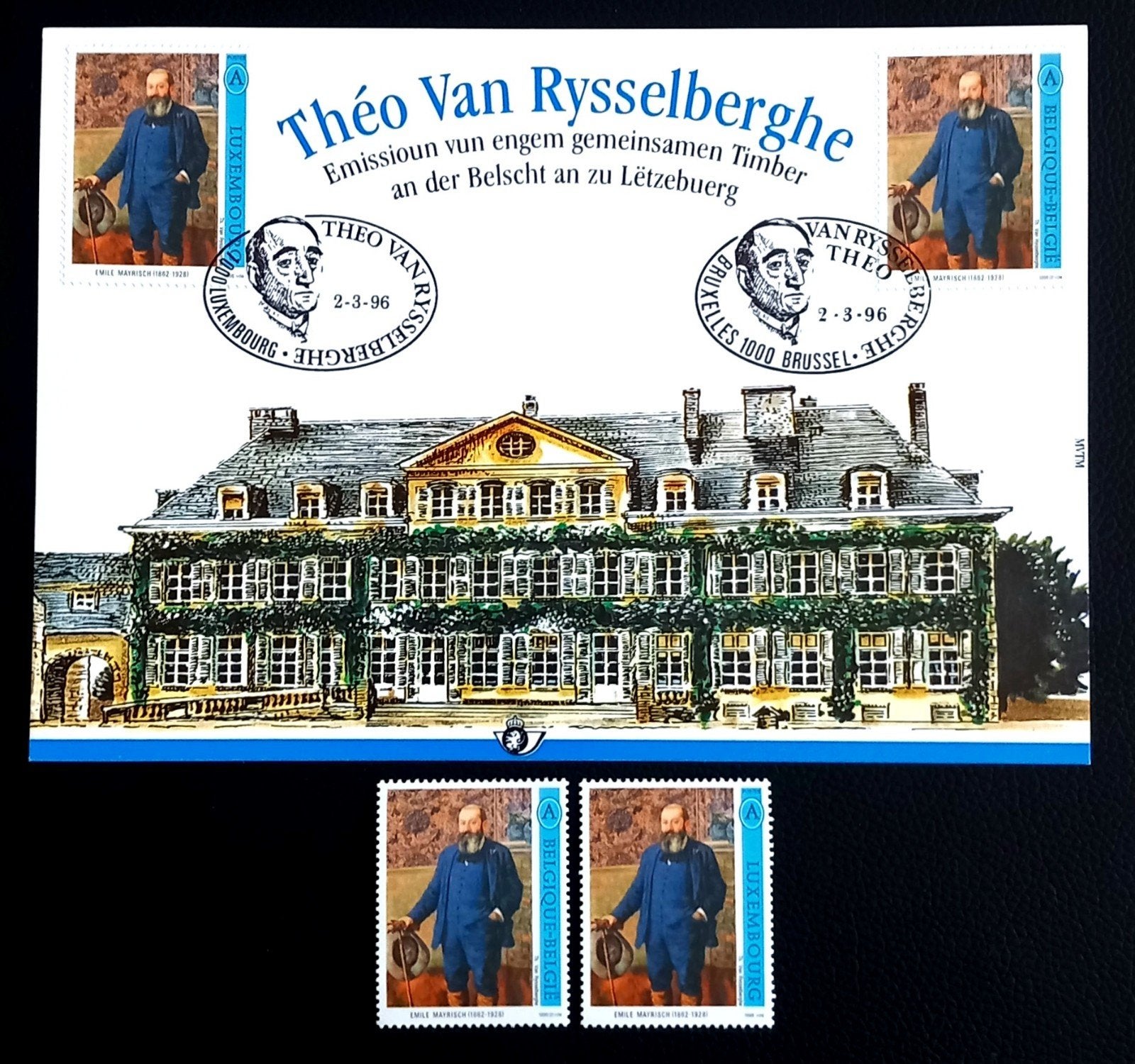 E. Mayrisch souvenirkaart 1996 (ARBED) - EC Luxembourg, Verzenden, Postfris, 1e dag stempel, Gestempeld