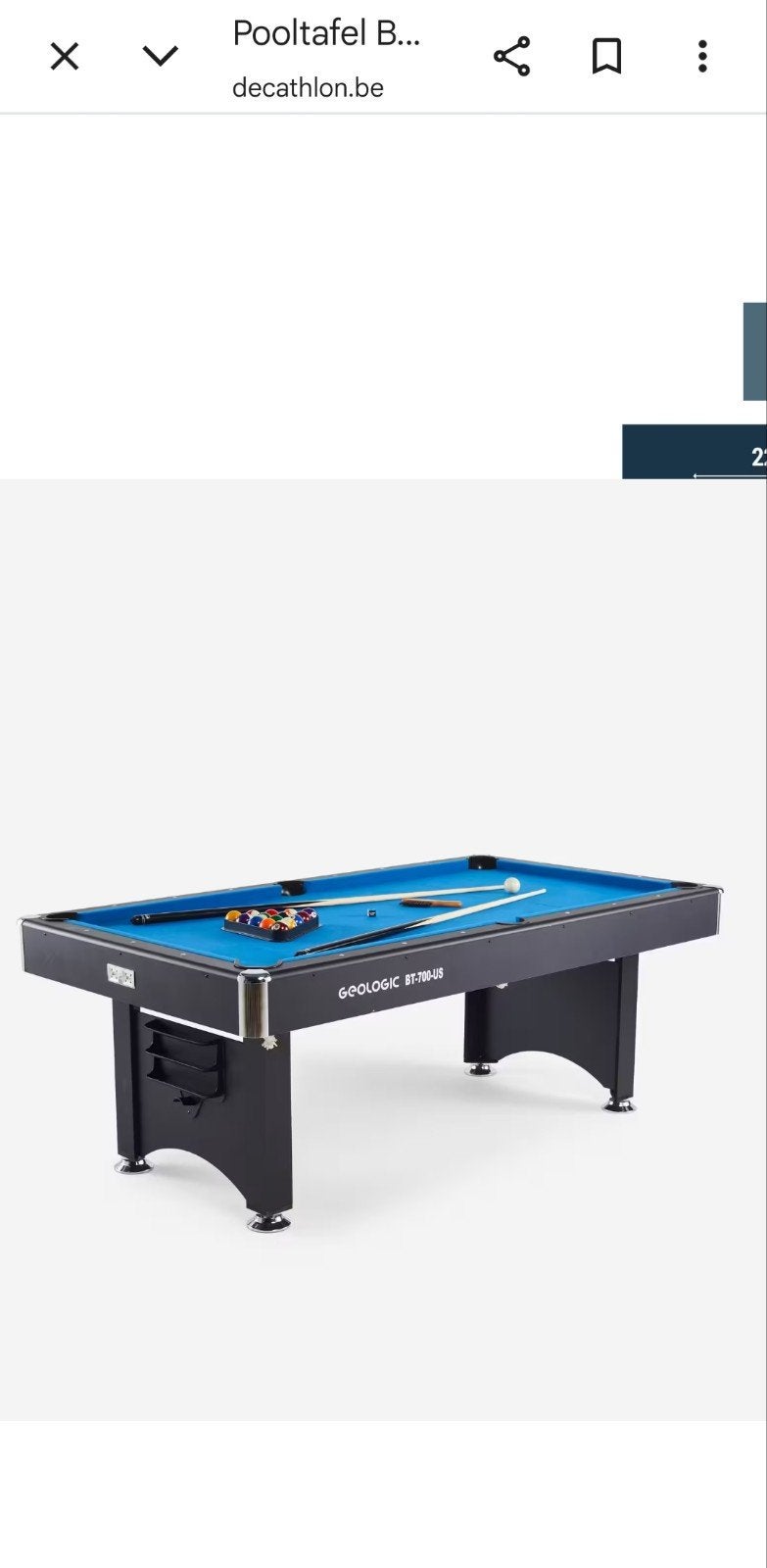 Pooltafel , bijna nieuw ,weg wegens plaatsgebrek, Enlèvement, Comme neuf, Table de billard