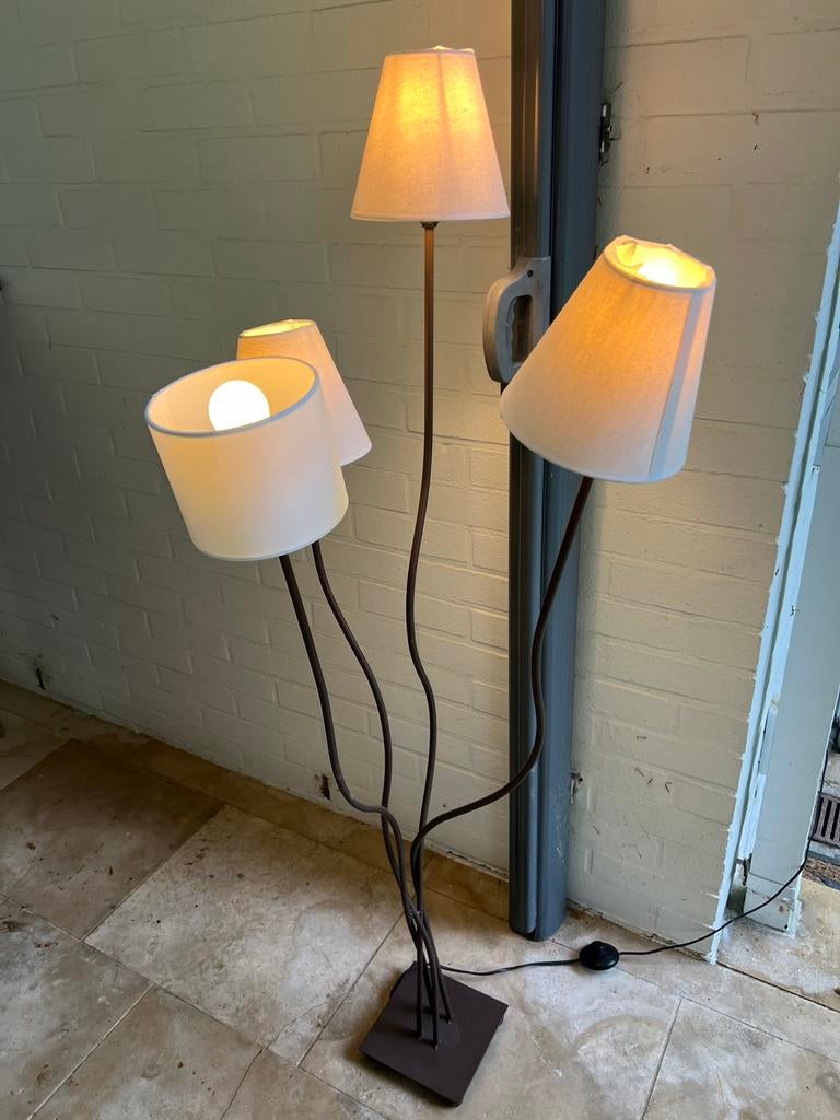 Lampadaire élégant à 4 bras flexibles - Shabby Chic, Maison & Meubles, Enlèvement, Utilisé, 100 à 150 cm