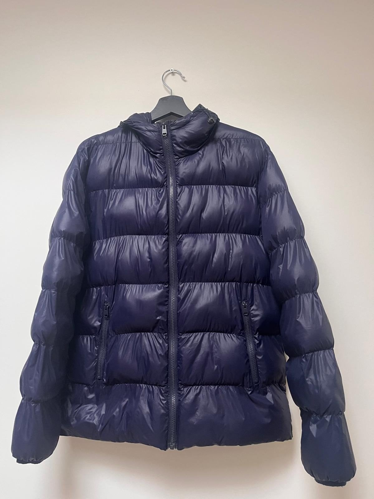 SHEIN Donkerblauwe Puffer Jas met Capuchon - Maat S, Shein, Blauw, Ophalen of Verzenden, Zo goed als nieuw