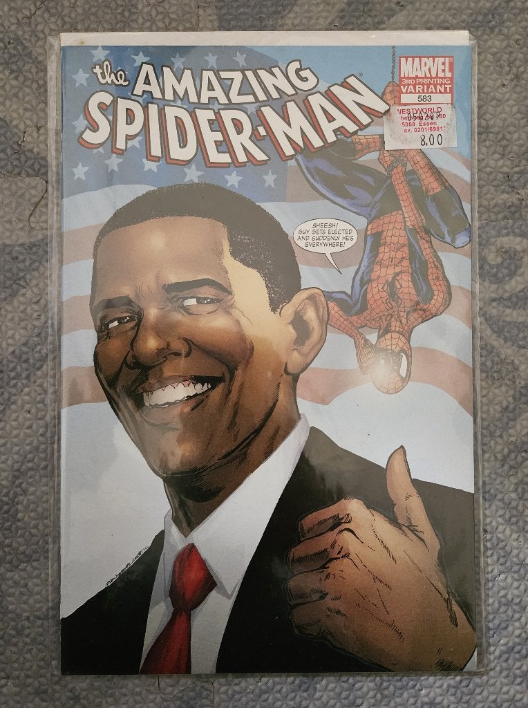 the Amazing Spider-Man (vol.1) #583 3rd print - Obama cover, Eén comic, Amerika, Nieuw, Ophalen of Verzenden