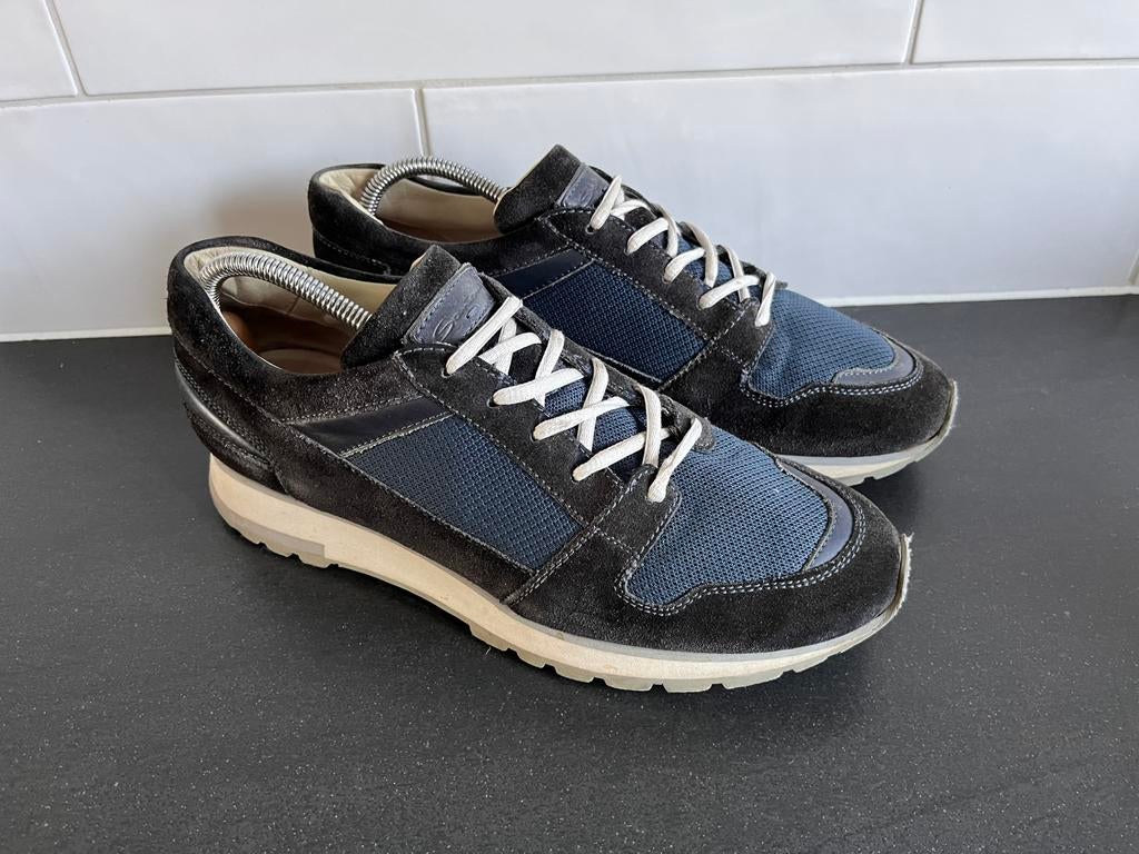 Santoni sneakers maat UK9 EU43, Enlèvement ou Envoi, Comme neuf, Bleu, Baskets