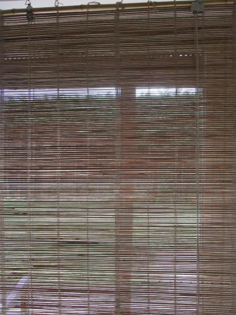 2 Bamboe rolgordijnen, Huis en Inrichting, Ophalen, Beige, 170 cm, Zo goed als nieuw
