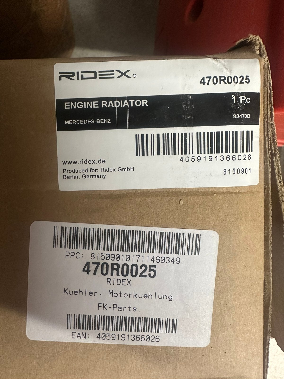 Nieuwe RIDEX radiator Mercedes W202 W210 CLK C208 – 470R0025, Télécoms, Cartes prépayées & Cartes SIM, Enlèvement, Comme neuf