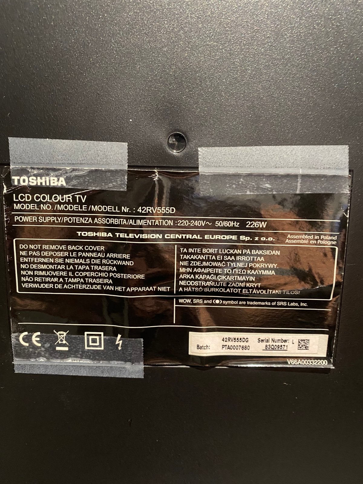 Toshiba tv 107 cm avec télécommande, TV, Hi-fi & Vidéo, Enlèvement ou Envoi, Comme neuf
