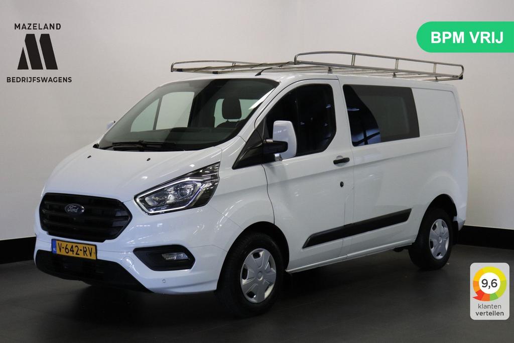 Ford Transit Custom 2.0 TDCI Dubbele Cabine - EURO 6 - Airco, Auto's, Bestelwagens en Lichte vracht, Wit, Bedrijf, 165 g/km, Ford