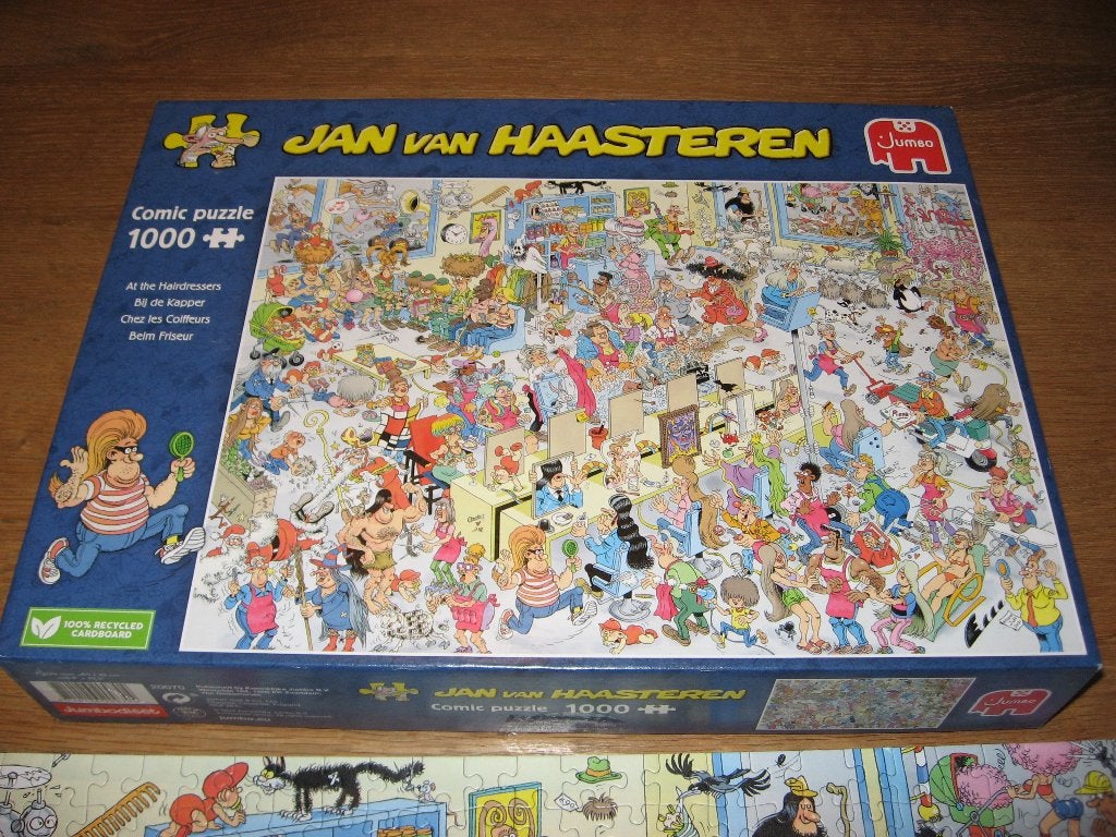 Jan Van Haasteren Jumbo Puzzel 1000 st Bij de Kapper, Ophalen of Verzenden, 500 t/m 1500 stukjes, Nieuw, Legpuzzel