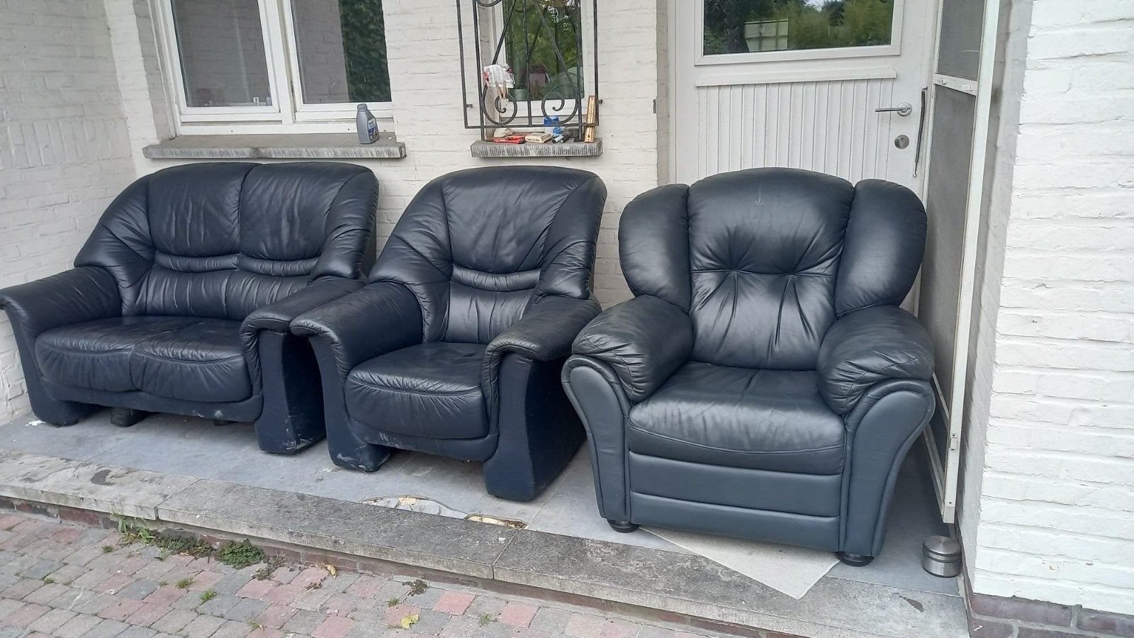 Leren zetel, tweezetel, Ophalen, Leer
