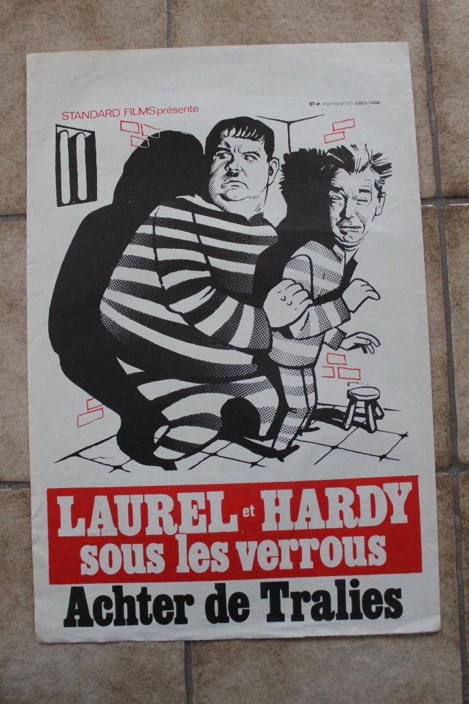 filmaffiche Laurel And Hardy Pardon Us filmposter, Enlèvement ou Envoi, Rectangulaire vertical, A1 jusqu'à A3, Comme neuf