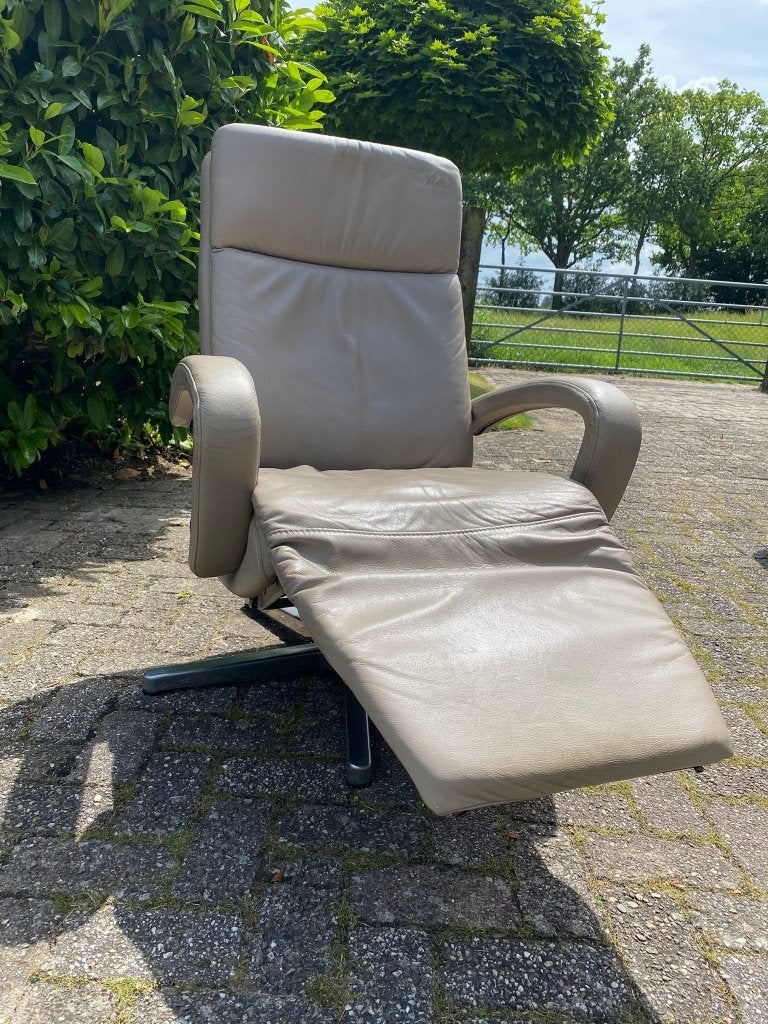 Fauteuil Relax manuel en cuir/Fauteuil Relax, Enlèvement ou Envoi, Utilisé, Matériaux autres