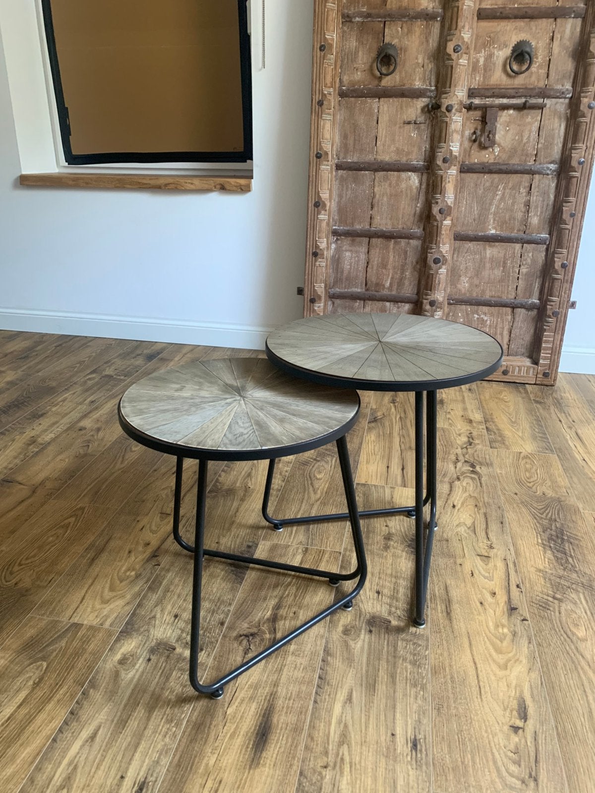 Bezettafeltjes, Maison & Meubles, Tables | Tables d'appoint, Comme neuf, Bois, Enlèvement