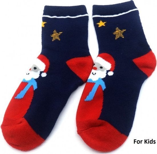 Chaussettes épaisses en forme de Père Noël bleu et 33-38, Enlèvement ou Envoi, Neuf, Garçon ou Fille, Chaussettes