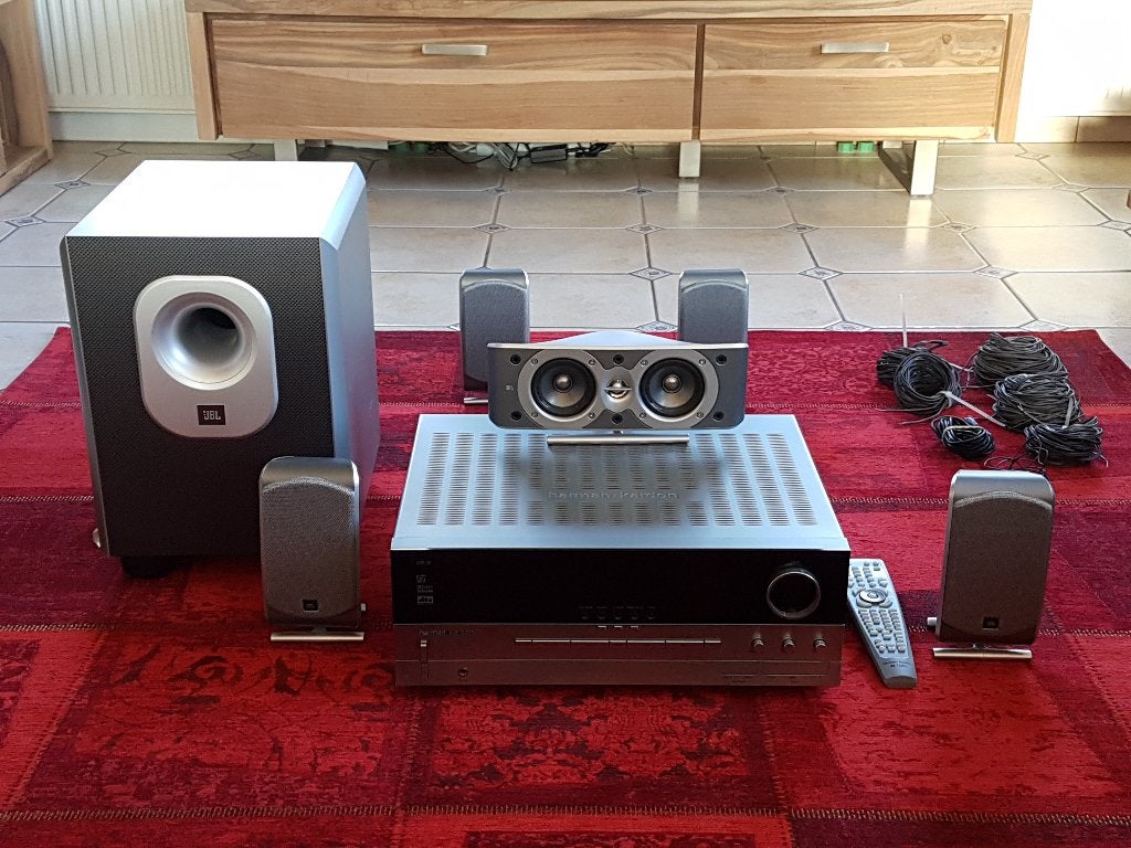 Harman-Kardon AVR-130 + Kit JBL SCS200.5, Audio, Tv en Foto, Versterkers en Ontvangers, Zo goed als nieuw, 120 watt of meer, Ophalen