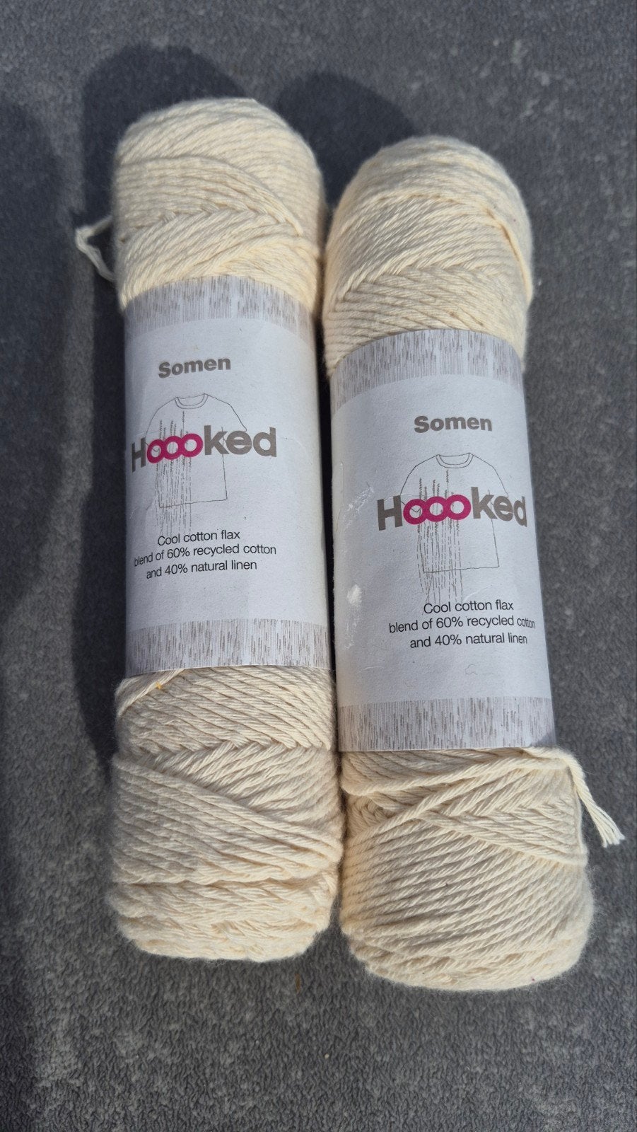 2 bollen Hooked Somen - Vanille, Hobby en Vrije tijd, Ophalen, Nieuw, Breien of Haken, Wol of Garen