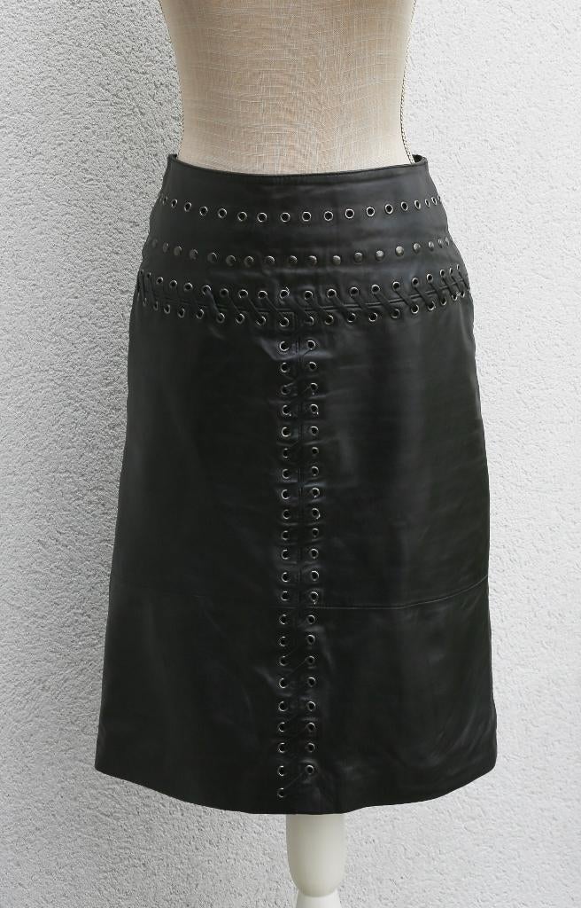 Prachtige 38S rok van echt leer, Kleding | Dames, Rokken, Maat 38/40 (M), Zwart, Ophalen of Verzenden, Zo goed als nieuw