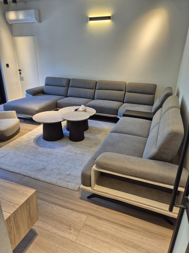 Chaise d'angle spacieuse au design moderne (340 x 390), Luxe, 10 à 25 m², Enlèvement, Utilisé