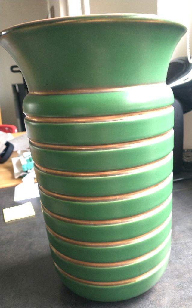 Vase Vintage Villeroy & Bosch vert et or années1950, Enlèvement