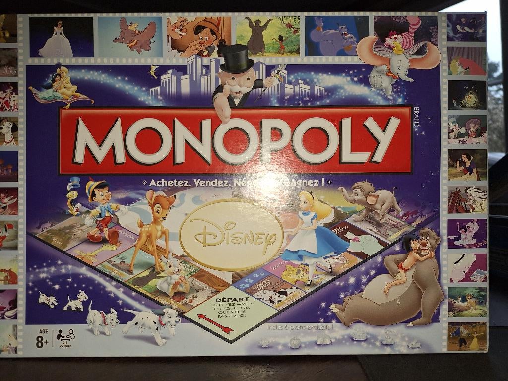 DISNEY MONOPOLY 2015 + EXCLUSIEVE PIONNENZAK, Hobby en Vrije tijd, Vijf spelers of meer, Ophalen of Verzenden, Zo goed als nieuw