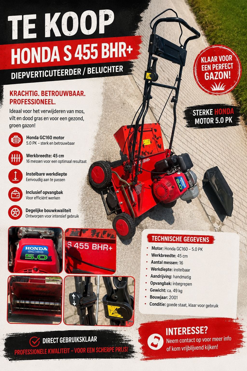 Scarificateur, Enlèvement, Utilisé, Essence