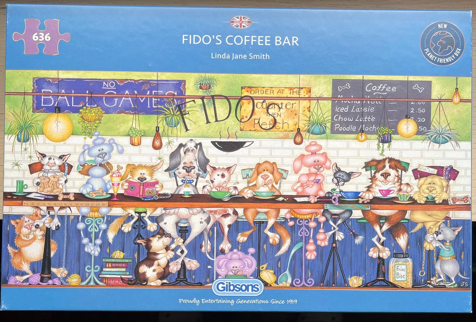 Puzzel Gibsons ‘Fido’s Coffee Bar’, Ophalen of Verzenden, 500 t/m 1500 stukjes, Legpuzzel