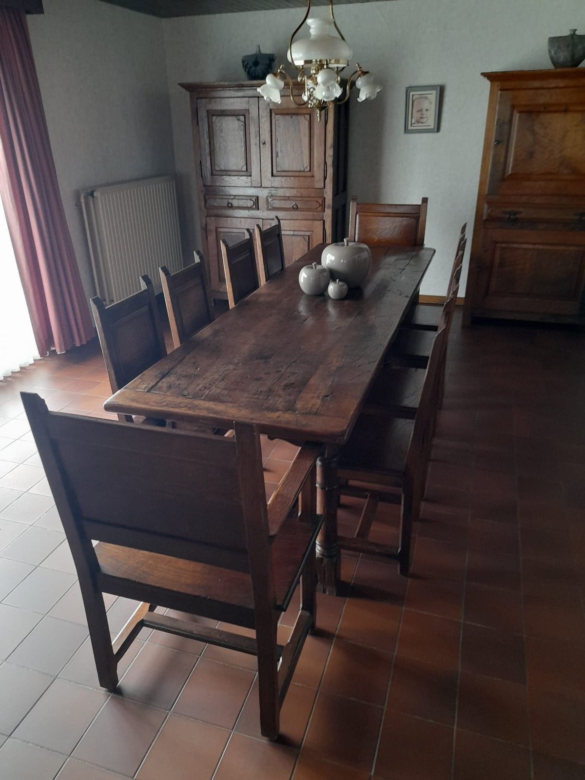Table ancienne avec chaises, Enlèvement, Comme neuf