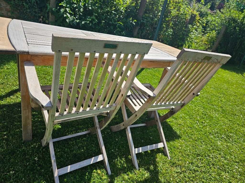 BRISTOL teakhouten tuinset, Tuin en Terras, Tuinsets en Loungesets, Gebruikt, Loungeset, Hout, 8 zitplaatsen, Ophalen