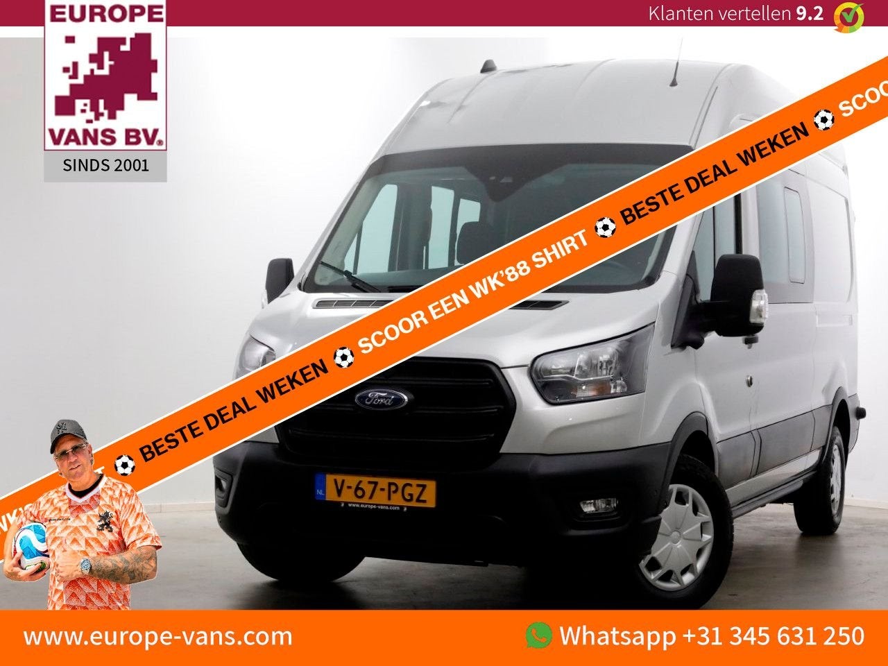 Ford Transit 330 2.0 TDCI 130pk L3H3 D.C. Trend ACC/Airco/Na, Auto's, Parkeersensor, Bedrijf, Ford, 229 g/km