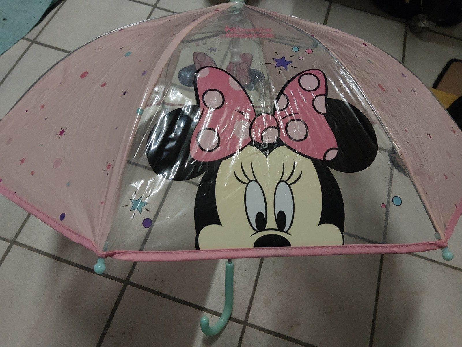 kinderparaplu Minnie Mouse, Handtassen en Accessoires, Paraplu's, Ophalen of Verzenden, Transparant, Gebruikt, Roze