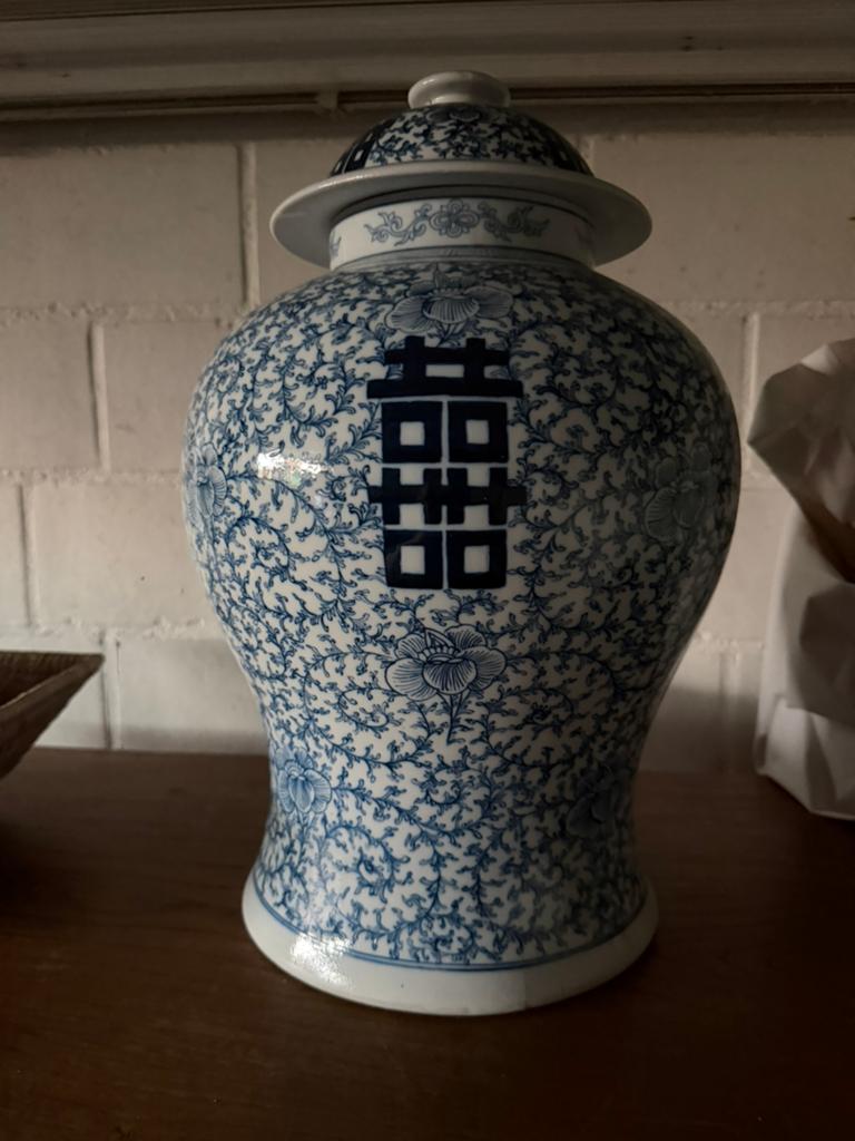 Chinese porseleinen vaas, 50 tot 75 cm, Blauw, Aardewerk of Porselein, Ophalen of Verzenden