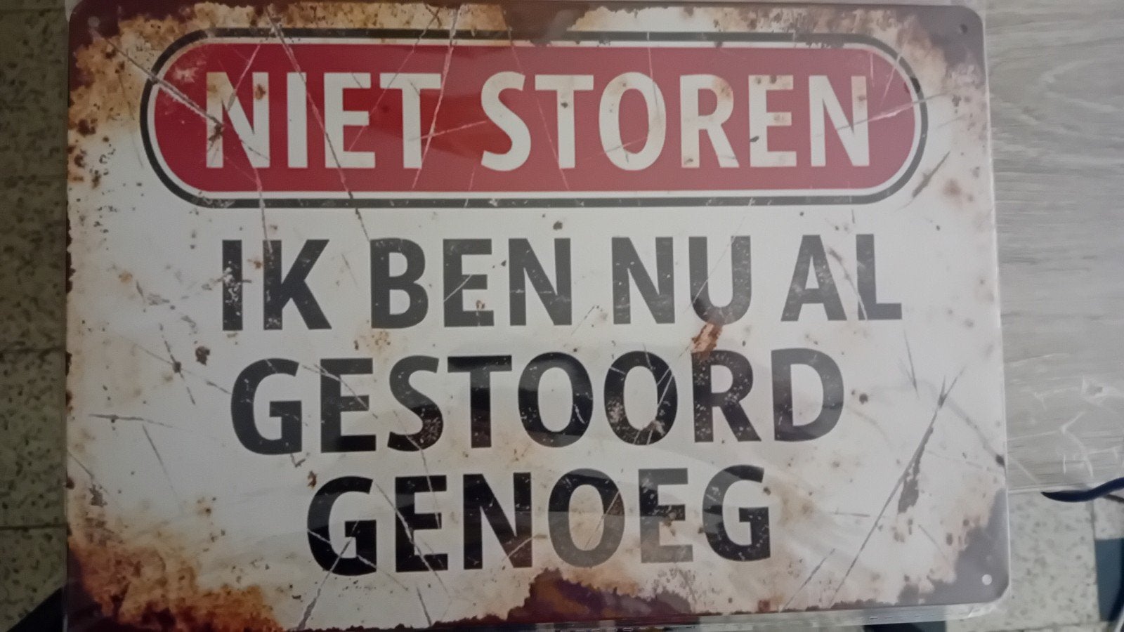 niet storen bord 20 op 30, Huis en Inrichting, Ophalen of Verzenden