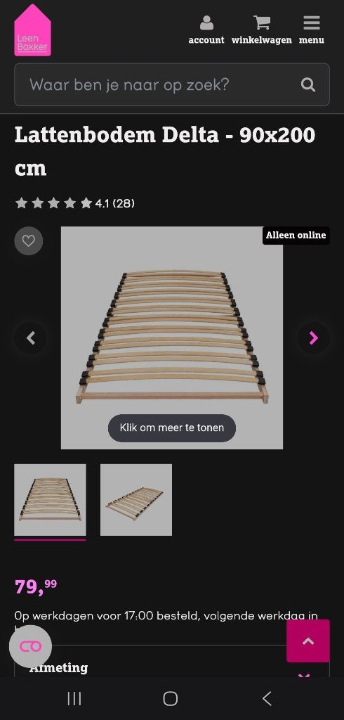 Lattenbodem eenpersoon, Huis en Inrichting, Ophalen, 90 cm, Eenpersoons, Nieuw