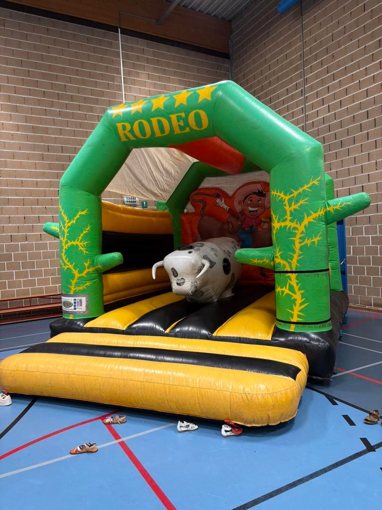 Springkasteel Rodeo TE HUUR, Ophalen of Verzenden, Zo goed als nieuw
