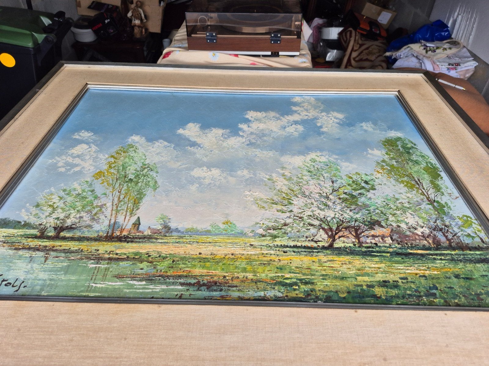 de, Enlèvement ou Envoi, Peinture à l'huile, Paysage, Signé