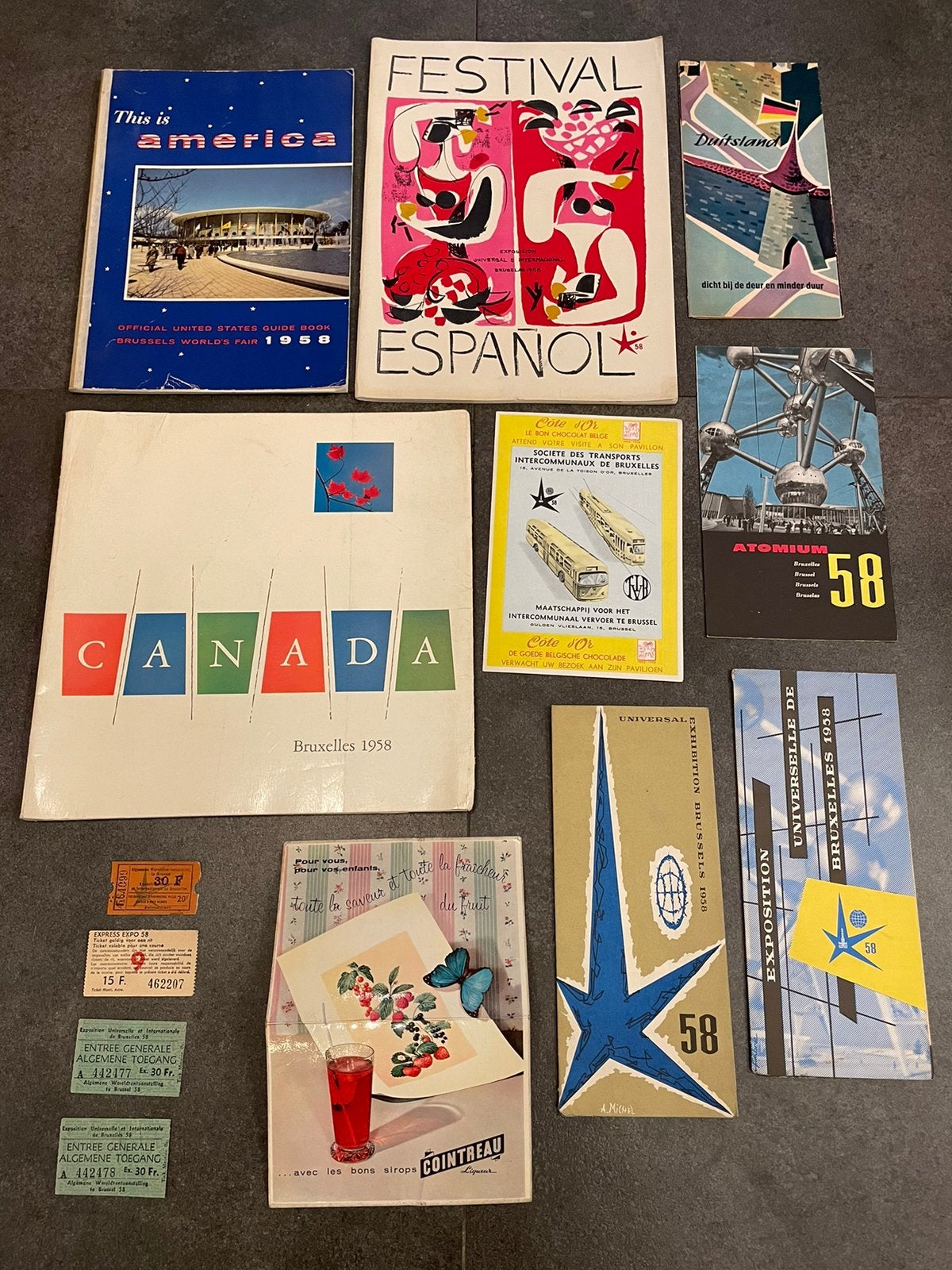 Lot brochures livret ticket Expo 58, Collections, Enlèvement ou Envoi