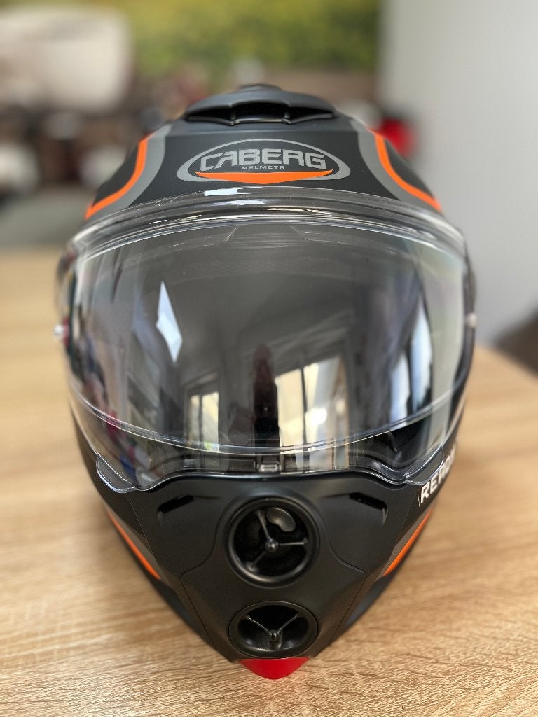 Caberg Droid Pure – Mat Zwart/Oranje – Maat M (57-58), Motoren, M, Systeemhelm, Heren, Ophalen of Verzenden