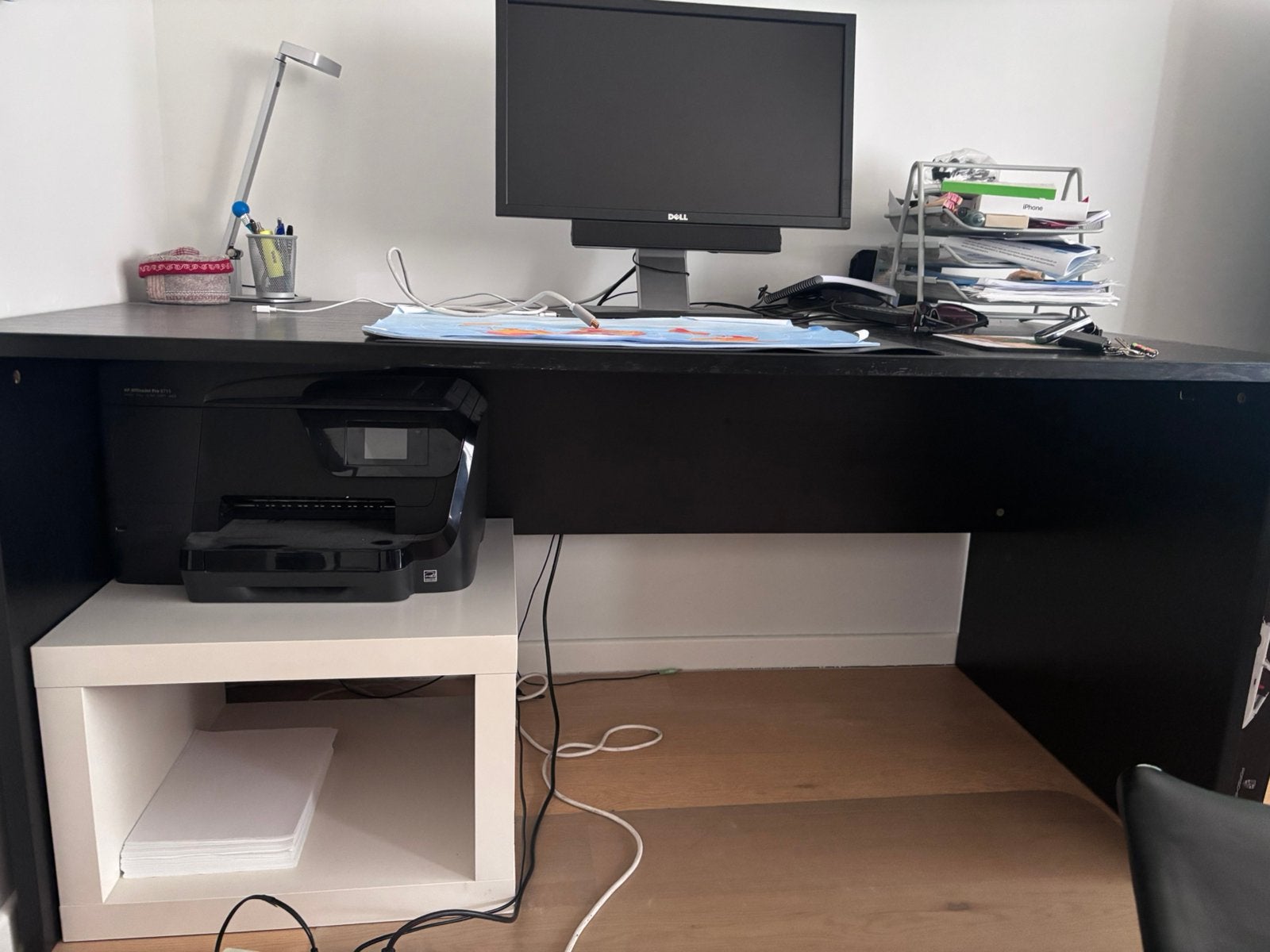 Bureau zwart, Ophalen, 160 cm, Gebruikt, Hout