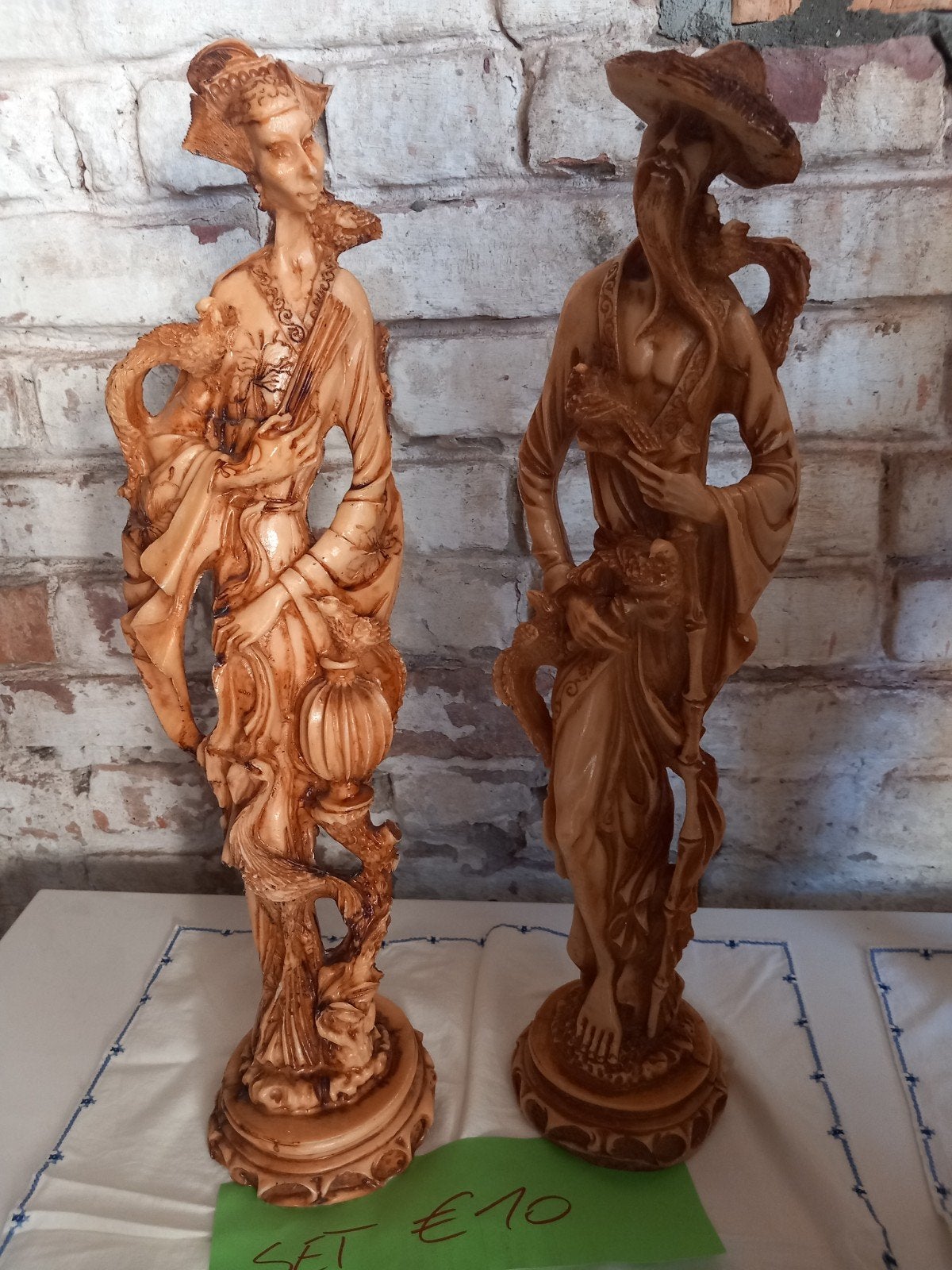 2 Chinese beelden beeld woonaccessoire, Antiek en Kunst, Kunst | Beelden en Houtsnijwerken, Ophalen of Verzenden, Beeld