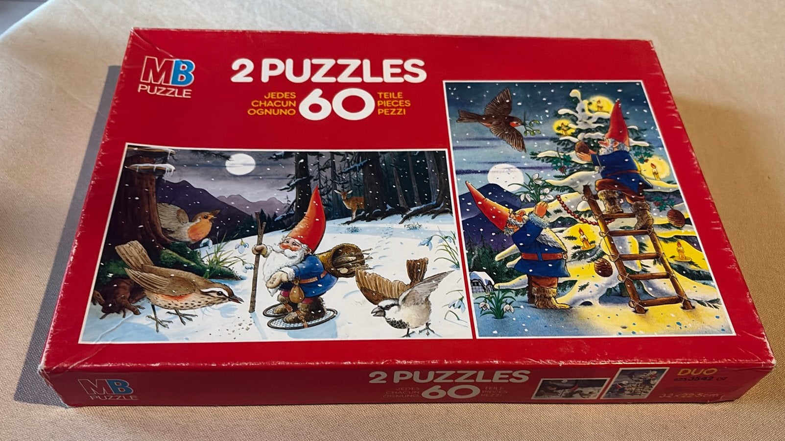 Vintage Rien Poortvliet Kabouter Puzzel – MB Duo, Hobby & Loisirs créatifs, Enlèvement ou Envoi, Comme neuf