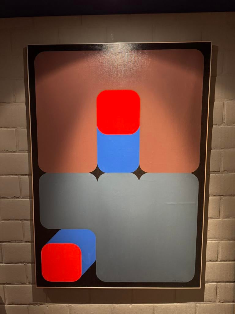 Andre Goffin ‘ 2 Éléments bleu / rouge’, 1972, Antiek en Kunst, Ophalen