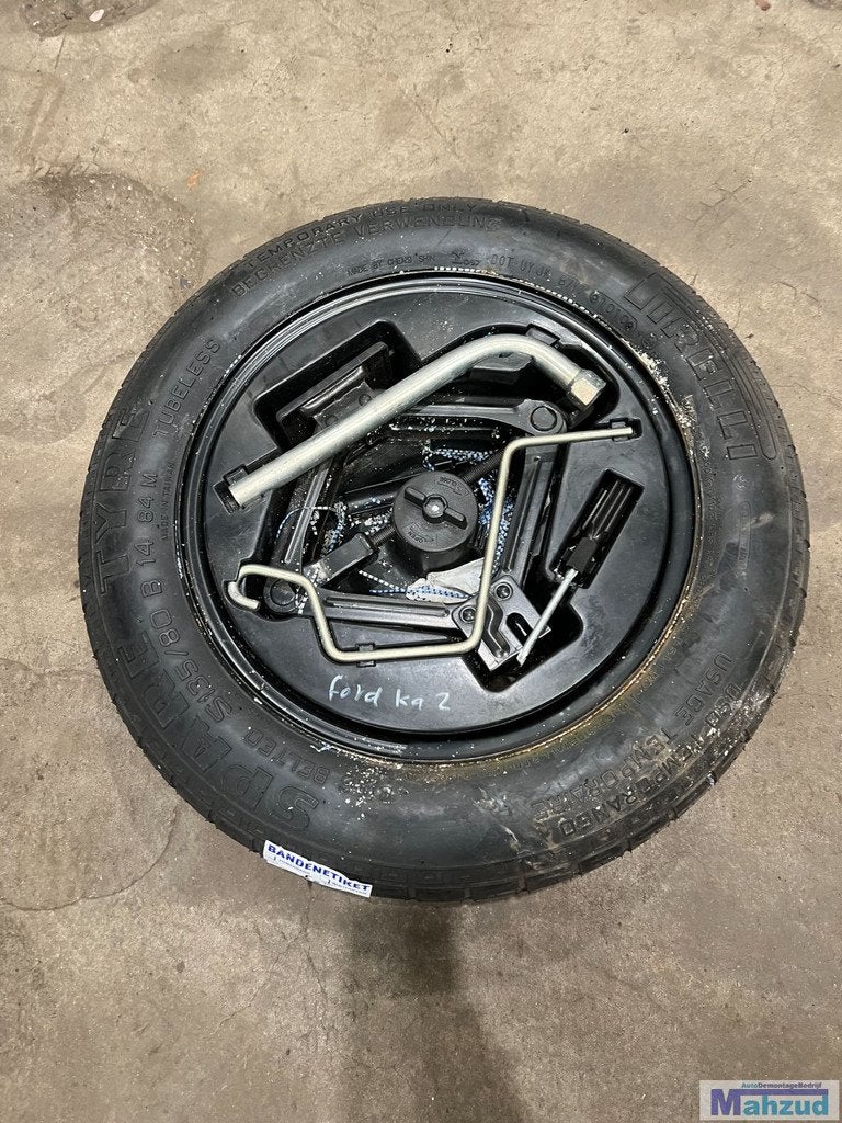 FORD KA 2 Thuiskomer krikset 4x98 58.1 14 inch reservewiel, Auto-onderdelen, Banden en Velgen, Gebruikt, Info@ford.com, Band(en)