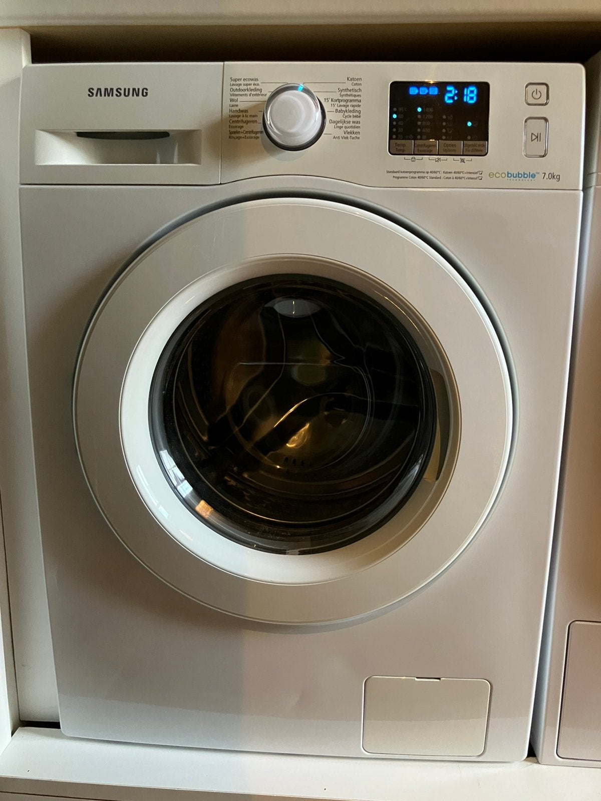 Wasmachine Samsung ecobubble 7kg, Elektronische apparatuur, Wasmachines, Ophalen, Gebruikt, Handwasprogramma, Voorlader