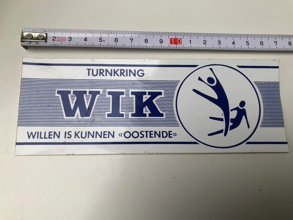 Sticker turnclub WIK - willen is kunnen - Oostende, Enlèvement ou Envoi, Neuf, Société ou Association