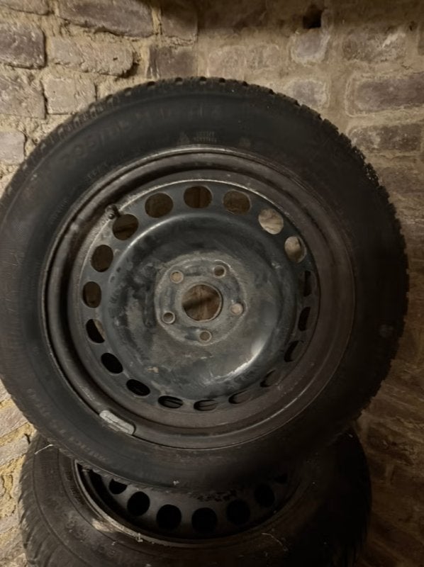 4 winterbanden 205/55 R16 91H + stalen velgen, Auto-onderdelen, Ophalen, 16 inch, Nieuw, Winterbanden