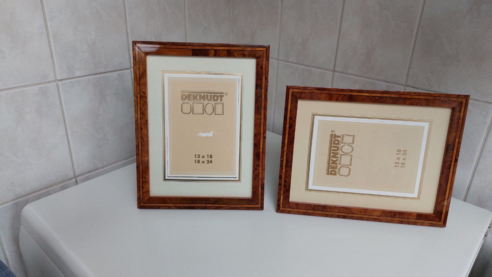 2 fotokaders in wortelhout ,prijs is per stuk, Ophalen, Bruin, Zo goed als nieuw, Fotolijst